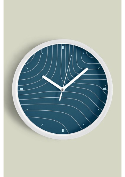 Modern Duvar Saati - 25CM - Önü Camlı Beyaz Kasa - Sessiz Mekanizma