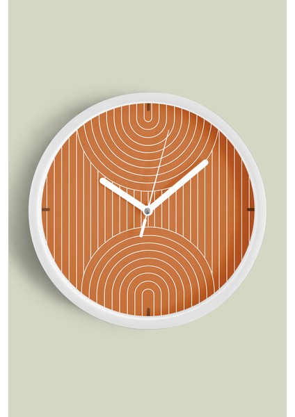 Yansıtmalı Modern Tasarım Duvar Saati - 25CM - Önü Camlı Beyaz Kasa - Sessiz Mekanizma