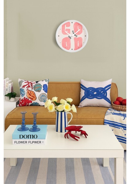 Modern Yazılı Tasarım - '' Good Morning - Günaydın'' Duvar Saati - 25CM - Önü Camlı Beyaz Kasa fiyatları