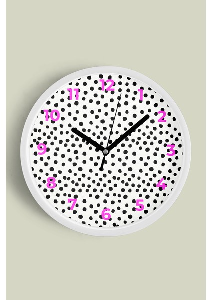 Modern Duvar Saati - 25CM - Önü Camlı Beyaz Kasa - Sessiz Mekanizma