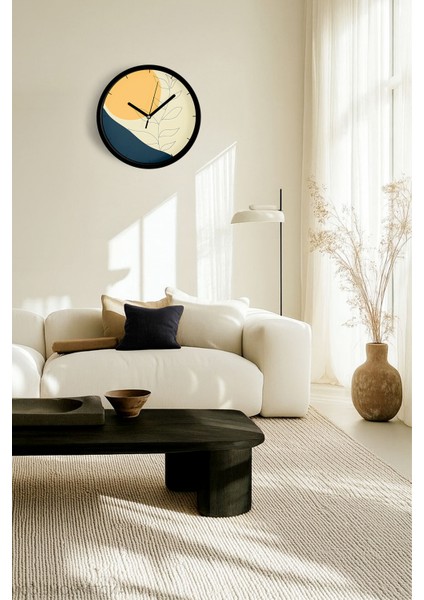 Soyut Modern Tasarım Duvar Saati - 25CM - Önü Camlı Siyah Kasa - Sessiz Mekanizma fiyatları