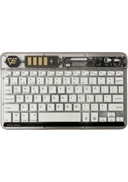 ZR612 Rgb Şeffaf Beyaz Bluethooth Klavye