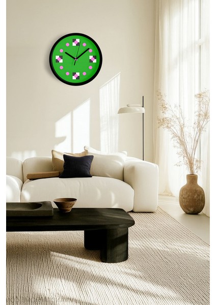 Soyut - Geometrik Temalı Modern Duvar Saati - 42CM - Önü Camlı Siyah Kasa - Sessiz Mekanizma fiyatları