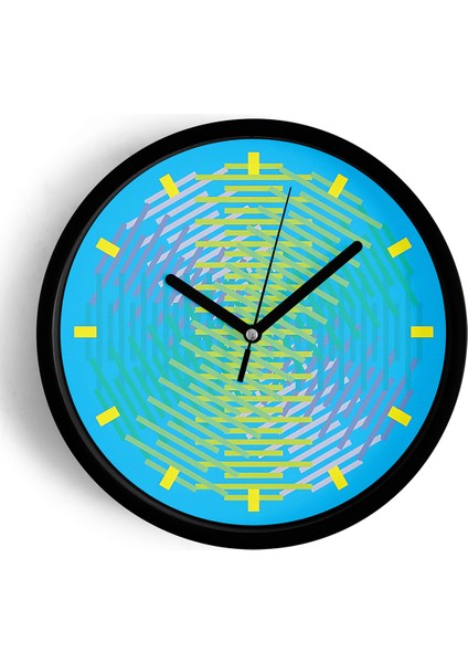 Soyut Tasarım Modern Duvar Saati - 42CM - Önü Camlı Siyah Kasa - Sessiz Mekanizma