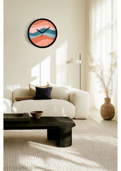 Modern Tasarım Duvar Saati - 42CM - Önü Camlı Siyah Kasa - Sessiz Mekanizma fiyatları