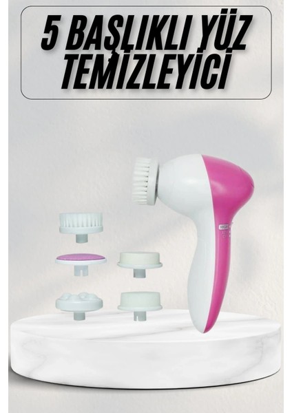 Cilt Temizleme ve Masaj Aleti 5 Başlıklı Akne ve Sivilce Önleyici