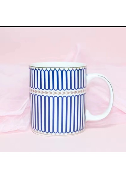 6’lı Gold Detaylı Mavi Beyaz Kahve Fincan Takımı | Zarif Porselen Türk Kahvesi Seti fiyatları