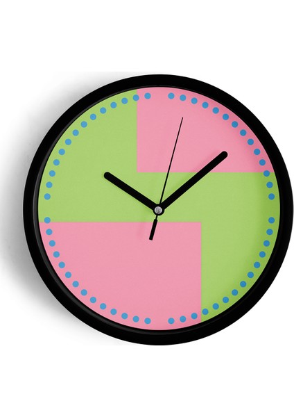 Modern Tasarım Duvar Saati - 42CM - Önü Camlı Siyah Kasa - Sessiz Mekanizma