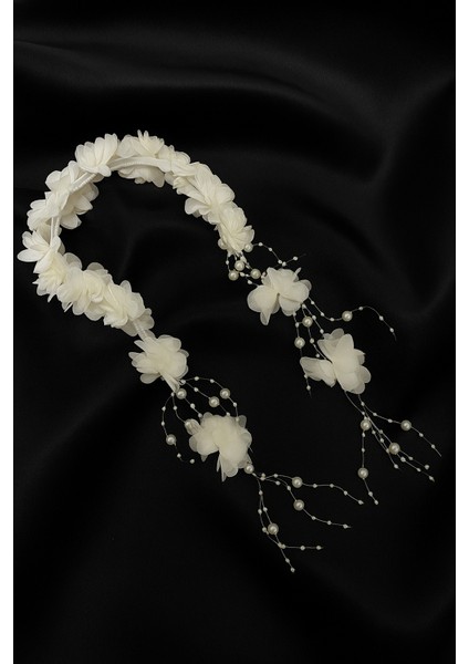 Krem Lohusa Taçı-Gelin Taçı