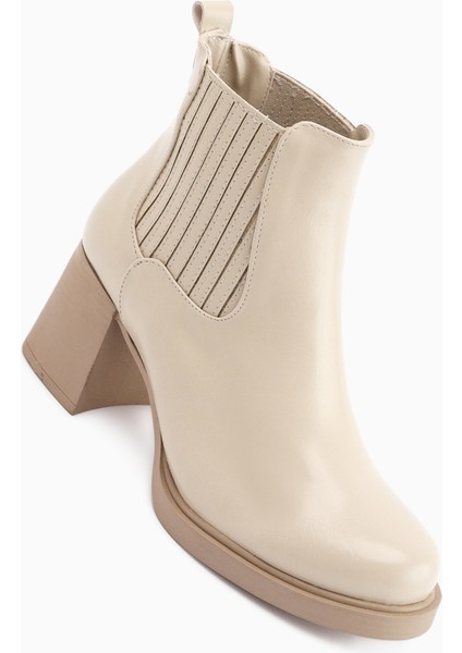 Marya Bej Lastikli Kadın Topuklu Bot fiyatları