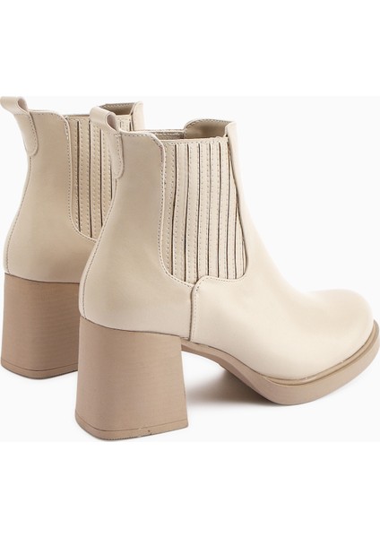 Marya Bej Lastikli Kadın Topuklu Bot indirimleri