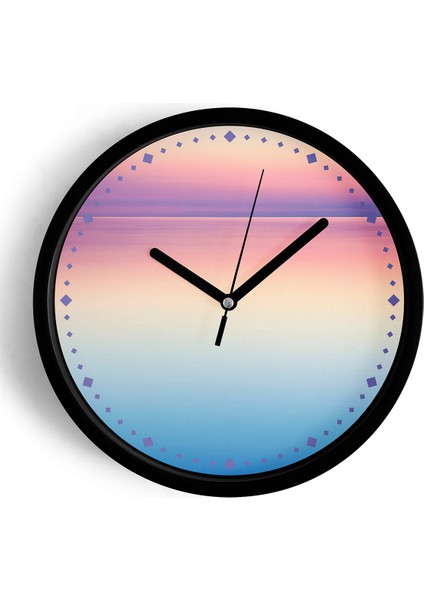 Modern Tasarım Duvar Saati - 25CM - Önü Camlı Siyah Kasa - Sessiz Mekanizma