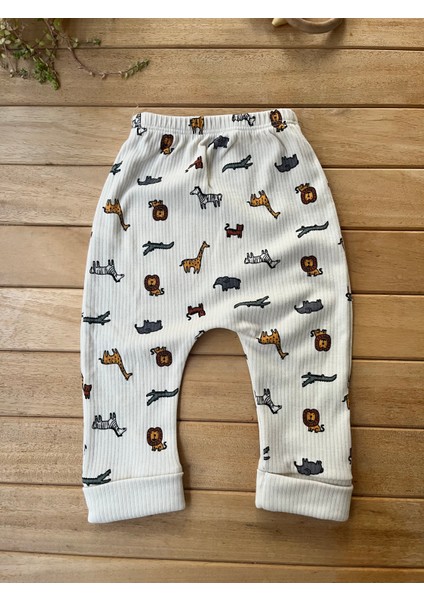 Erkek Bebek 2’li Takım Hayvanlar Alemi Baskılı Uzun Kollu Fitilli Kaşkorse Çıtçıtlı Body fiyatları
