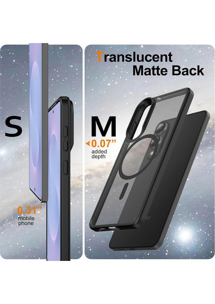 Samsung Galaxy S25 Fe Uyumlu Ekran Koruyuculu Kılıf Magsafe Sarj Destekli Kamera Çıkıntılı Mat Kapak