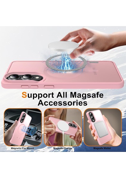 Samsung Galaxy S25 Fe Uyumlu Ekran Koruyuculu Kılıf Magsafe Sarj Destekli Kamera Çıkıntılı Mat Kapak fiyatları