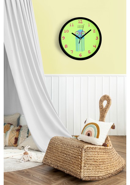 Deniz Anası Çocuk Odası Duvar Saati - 42CM - Önü Camlı Siyah Kasa - Sessiz Mekanizma modelleri