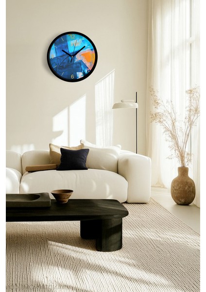 Soyut Tasarım Modern Duvar Saati - 25CM - Önü Camlı Siyah Kasa - Sessiz Mekanizma fiyatları