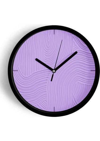 Soyut Alçı Görünümlü Modern Duvar Saati - 25CM - Önü Camlı Siyah Kasa - Sessiz Mekanizma