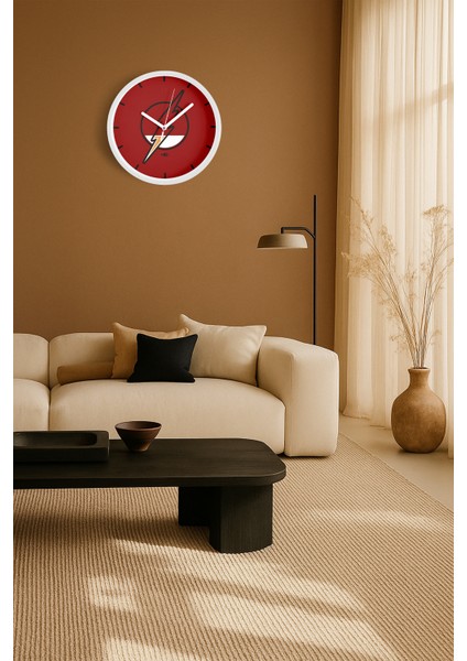 Batarya - Şarj Temalı Modern Duvar Saati - 25CM - Önü Camlı Beyaz Kasa - Sessiz Mekanizma fiyatları