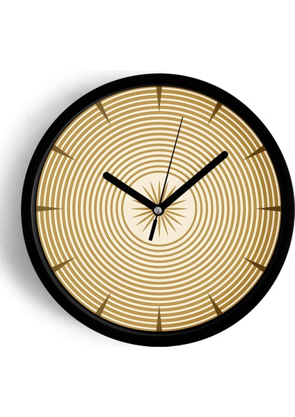 Soyut - Geometrik Temalı Modern Duvar Saati - 42CM - Önü Camlı Siyah Kasa - Sessiz Mekanizma