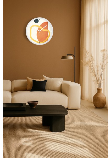 Soyut - Bohem - Geometrik Temalı Modern Duvar Saati - 25CM - Önü Camlı Beyaz Kasa - Sessiz Mekanizma fiyatları