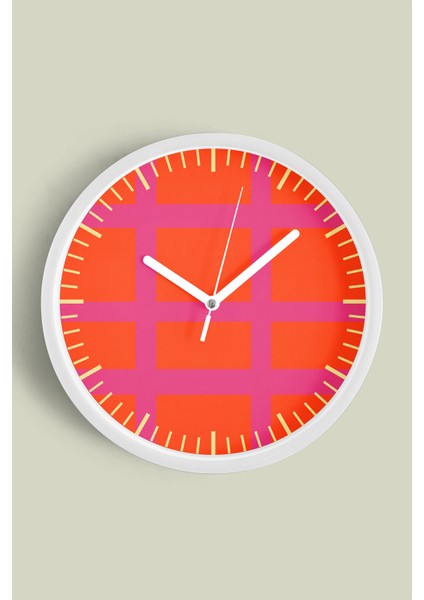 Modern Tasarım Duvar Saati - 25CM - Önü Camlı Beyaz Kasa - Sessiz Mekanizma