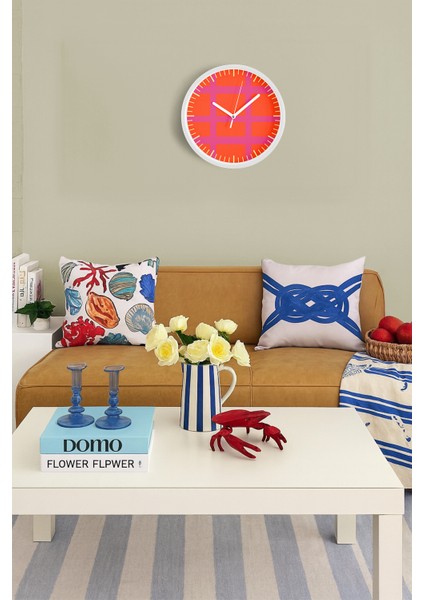 Modern Tasarım Duvar Saati - 25CM - Önü Camlı Beyaz Kasa - Sessiz Mekanizma fiyatları