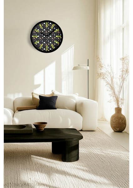 Uzay - Astronot - Astronomi Temalı Modern Duvar Saati - 42CM - Önü Camlı Siyah Kasa fiyatları