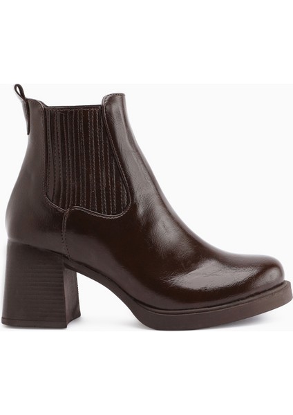 Marya Kahve Lastikli Kadın Topuklu Bot modelleri