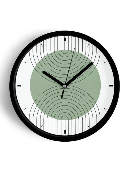 Soyut - Bohem - Geometrik Temalı Modern Duvar Saati - 42CM - Önü Camlı Siyah Kasa - Sessiz Mekanizma