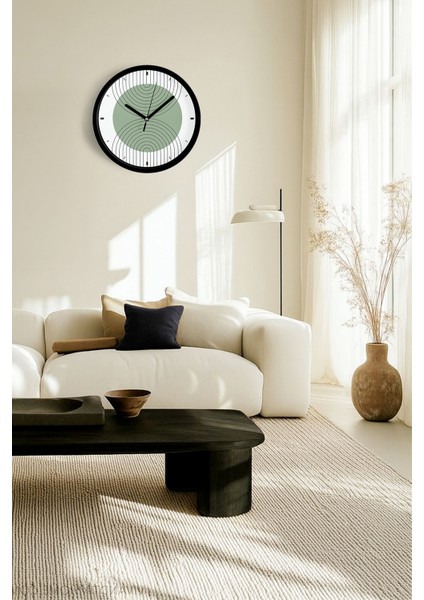 Soyut - Bohem - Geometrik Temalı Modern Duvar Saati - 42CM - Önü Camlı Siyah Kasa - Sessiz Mekanizma fiyatları