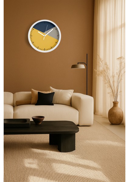 Modern Tasarım Duvar Saati - 25CM - Önü Camlı Beyaz Kasa - Sessiz Mekanizma fiyatları