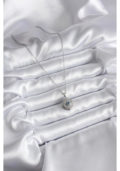 316L Çelik Gold Renk Zirkon Taşlı Göz Model Kadın Kolye fiyatları