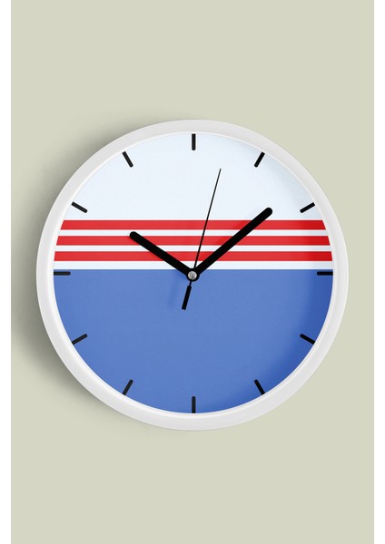 Modern Tasarım Duvar Saati - 25CM - Önü Camlı Beyaz Kasa - Sessiz Mekanizma