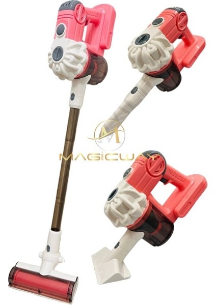 Dyson Model Pilli Sesli 3 Başlıklı Oyuncak Dikey Elektrik Süpürgesi 75 cm Gerçekçi Süpürge