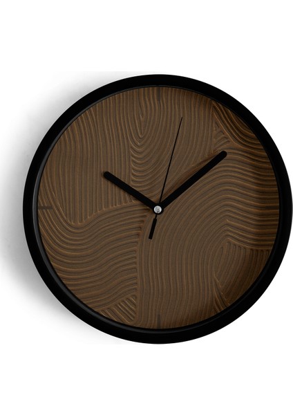 Soyut Alçı Görünümlü Modern Duvar Saati - 25CM - Önü Camlı Siyah Kasa - Sessiz Mekanizma