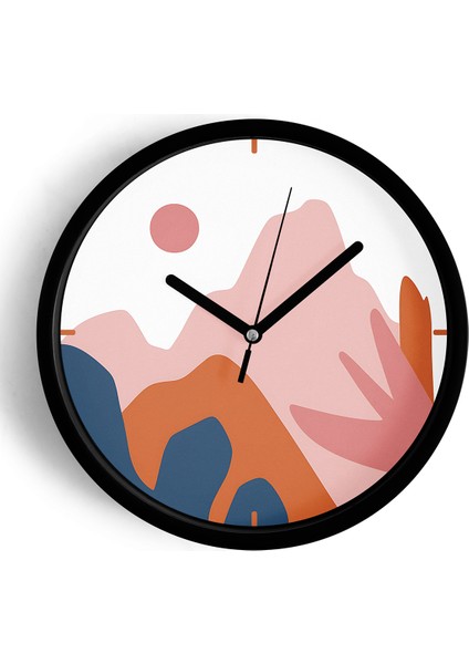 Modern Tasarım Duvar Saati - 25CM - Önü Camlı Siyah Kasa - Sessiz Mekanizma