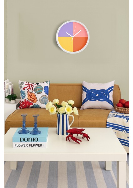 Modern Tasarım Duvar Saati - 25CM - Önü Camlı Beyaz Kasa - Sessiz Mekanizma fiyatları