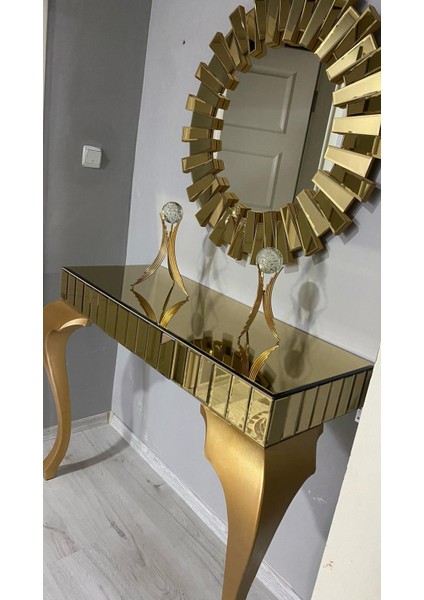 40*100 cm Gold Aynalı Çekmeceli Dresuar Takımı fiyatları