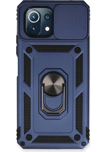 Xiaomi Mi 11 Lite Kılıf Pars Lens Yüzüklü Silikon - Lacivert