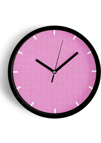 Soyut - Geometrik Temalı Modern Duvar Saati - 25CM - Önü Camlı Siyah Kasa - Sessiz Mekanizma