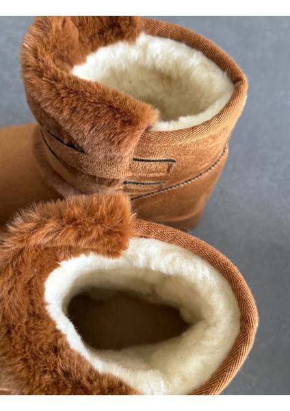 Içi Tüylü Dışı Süet Kemerli Tokalı Kürklü Yüksek Taban Kadın Bot modelleri