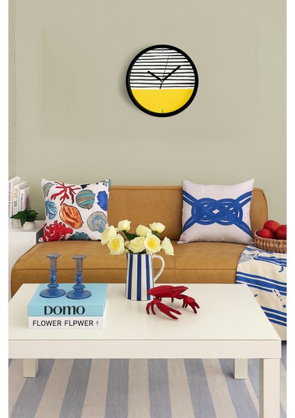 Modern Tasarım Duvar Saati - 42CM - Önü Camlı Siyah Kasa - Sessiz Mekanizma fiyatları