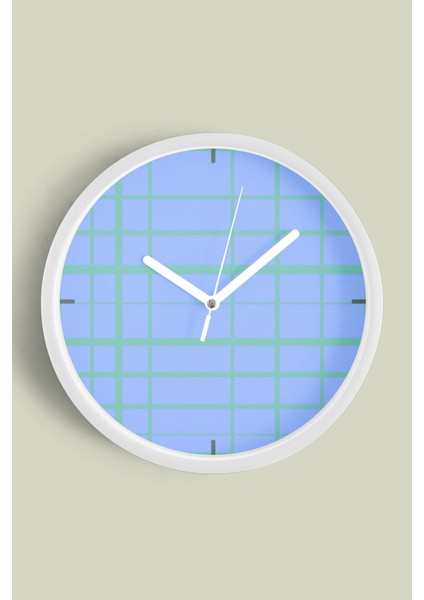 Modern Tasarım Duvar Saati - 25CM - Önü Camlı Beyaz Kasa - Sessiz Mekanizma