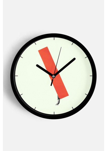 Soyut Tasarım Modern Duvar Saati - 25CM - Önü Camlı Siyah Kasa - Sessiz Mekanizma