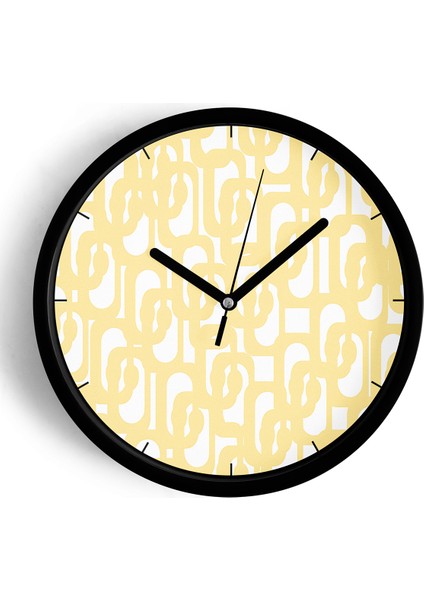 Soyut - Bohem - Geometrik Temalı Modern Duvar Saati - 25CM - Önü Camlı Siyah Kasa - Sessiz Mekanizma
