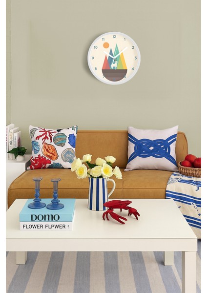 Soyut Geyik Modern Duvar Saati - 25CM - Önü Camlı Beyaz Kasa - Sessiz Mekanizma fiyatları