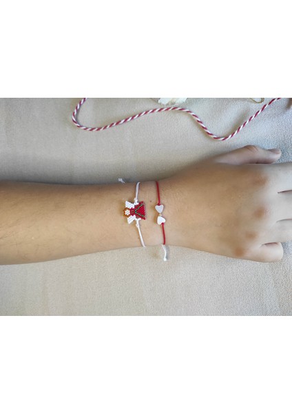 Miyuki Yeniyıl Serisi Melek ve Sedef Kalp Bileklik, Noel, Yılbaşı Hediyesi 2 Li Paket Yılbaşı Tema modelleri