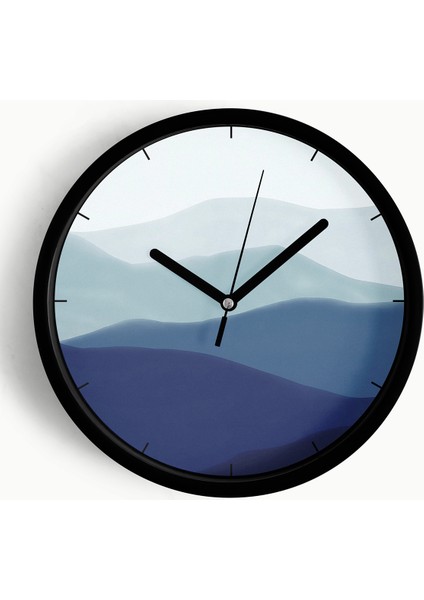 Soyut - Bohem Modern Duvar Saati - 25CM - Önü Camlı Siyah Kasa - Sessiz Mekanizma