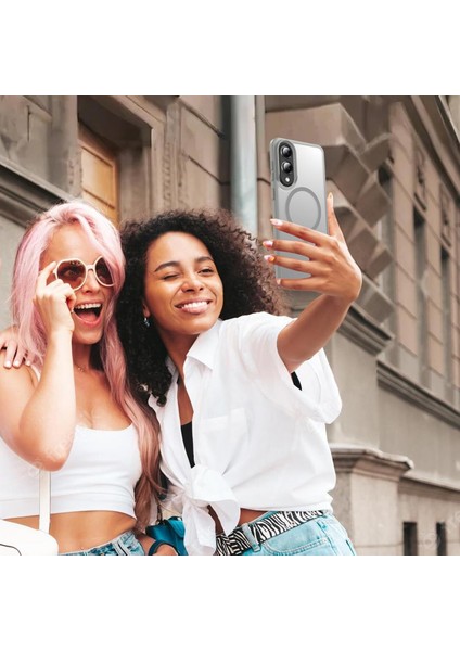 Samsung Galaxy A07 Uyumlu Kamera Lens+Ekran Koruyucu Magsafe Şarj Destekli Iz Tutmaz Mat Kapak